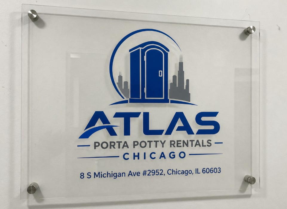 Atlas Porta Potty Rentals Chicago branded signage